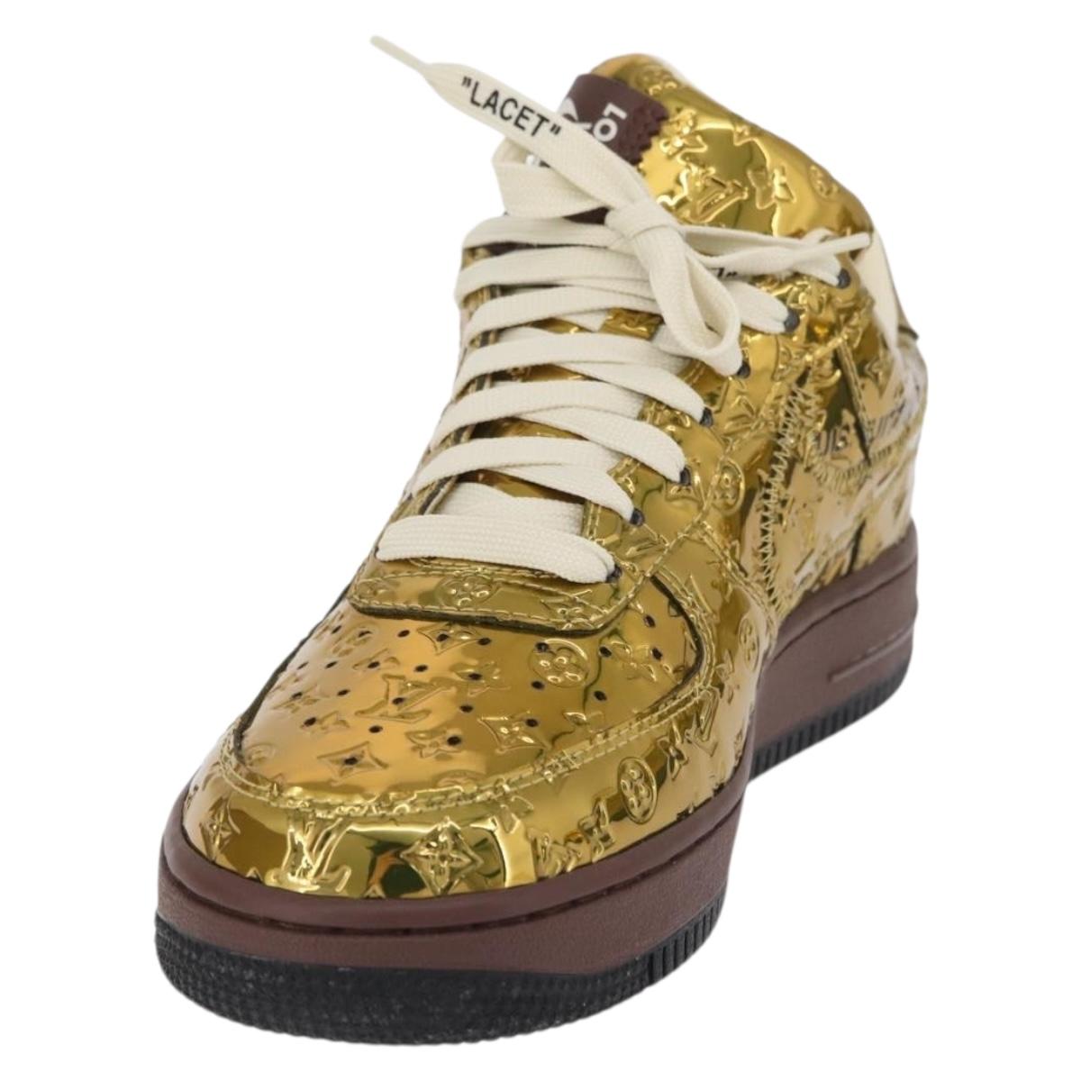 LOUIS VUITTON Air Force 1 By Virgil Abloh Nike Sneakers Patent LV Auth 169658SM