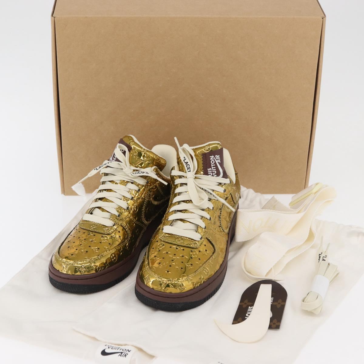 LOUIS VUITTON Air Force 1 By Virgil Abloh Nike Sneakers Patent LV Auth 169658SM