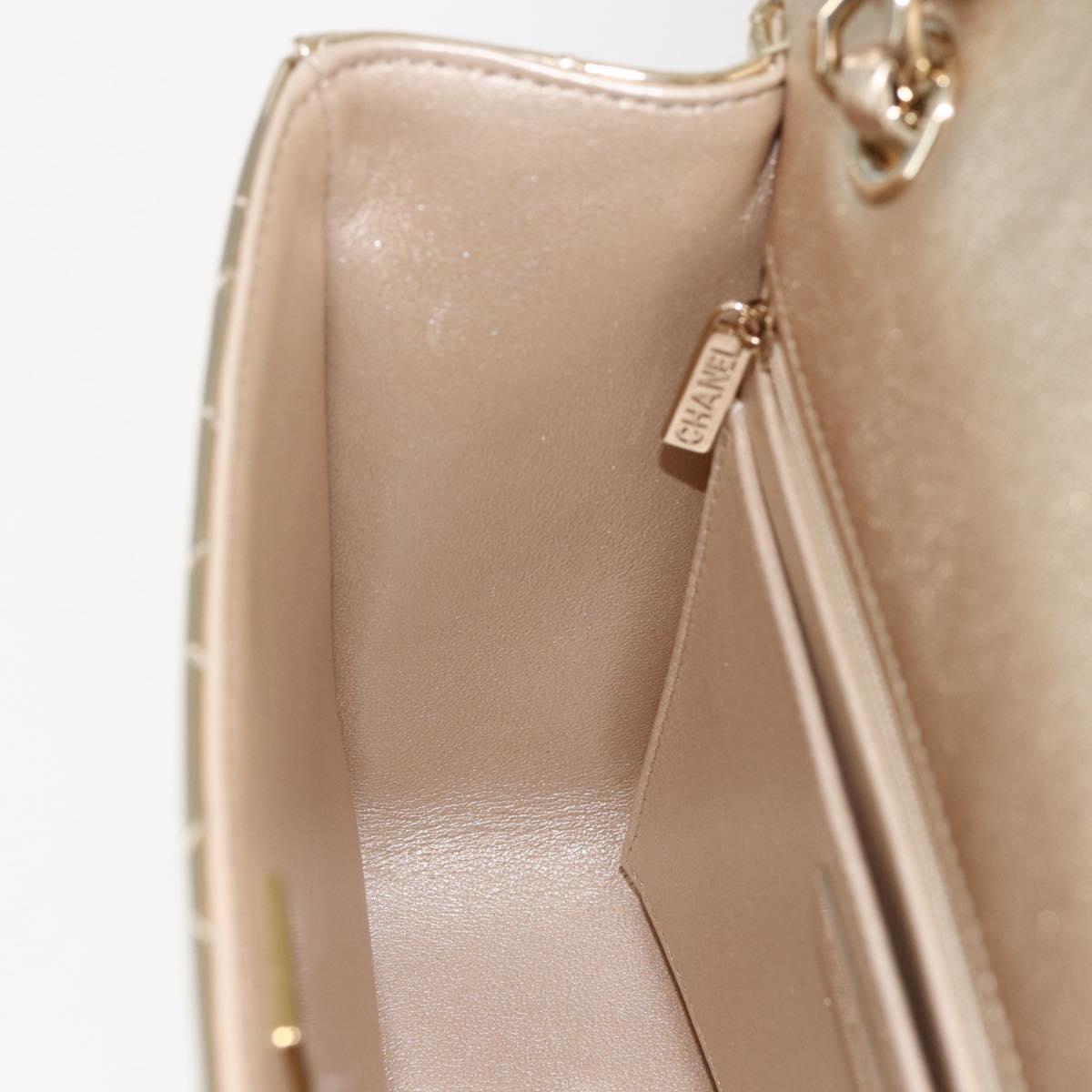 CHANEL Matelasse Backpack Patent leather Gold CC Auth 169659SM