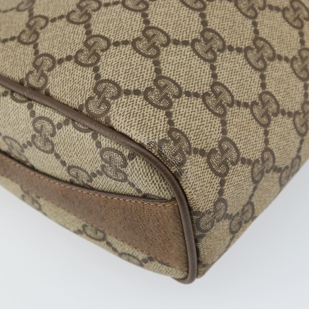 GUCCI GG Supreme Web Sherry Line Bag PVC Beige Gold 89 02 017 Auth 169674