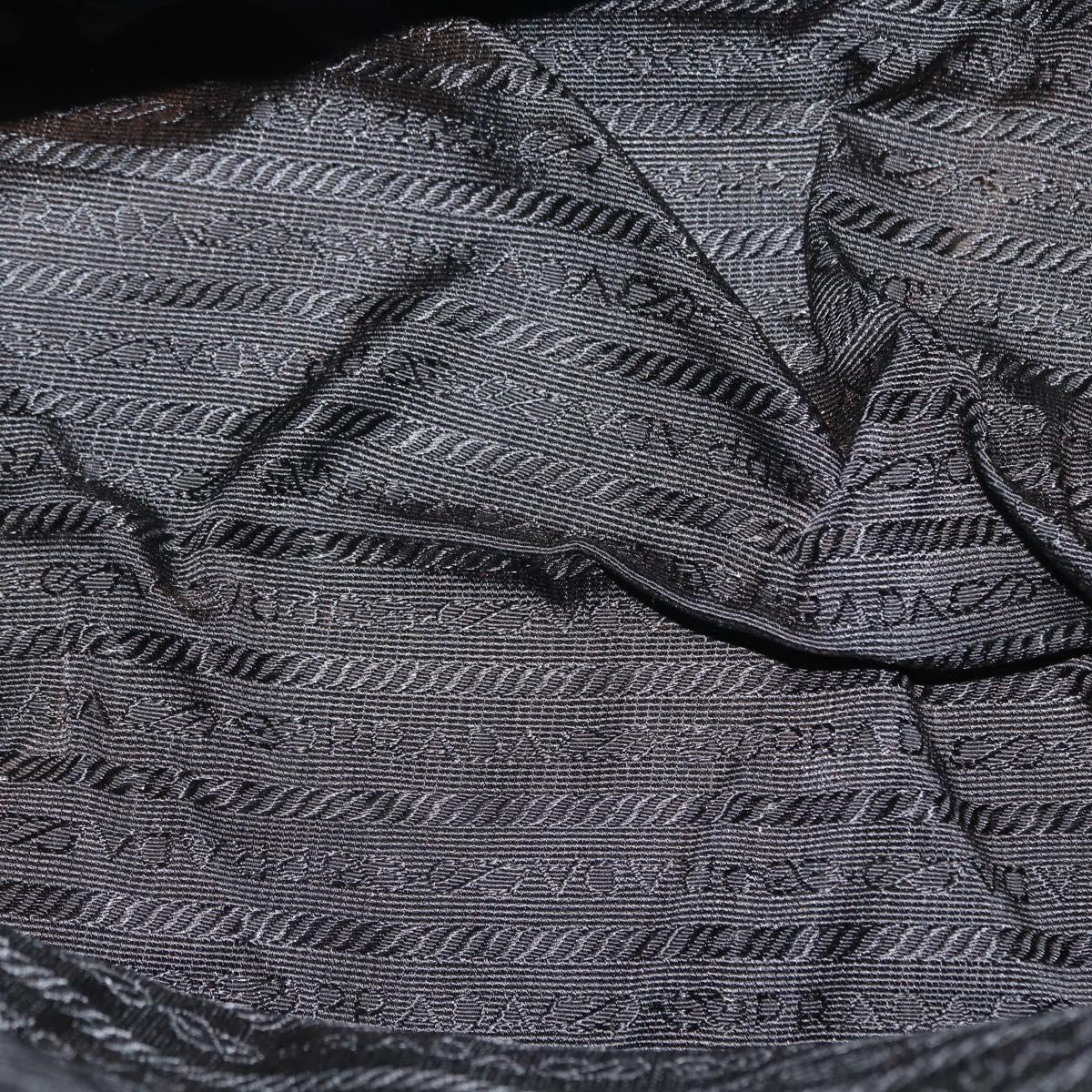 PRADA Chain Hand Bag Nylon Black Gold Auth 169679