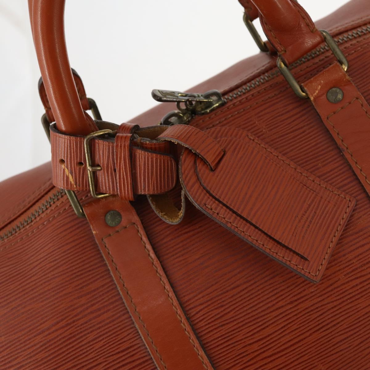 LOUIS VUITTON Epi Keepall 50 Boston Bag Brown M42968 LV Auth 169690