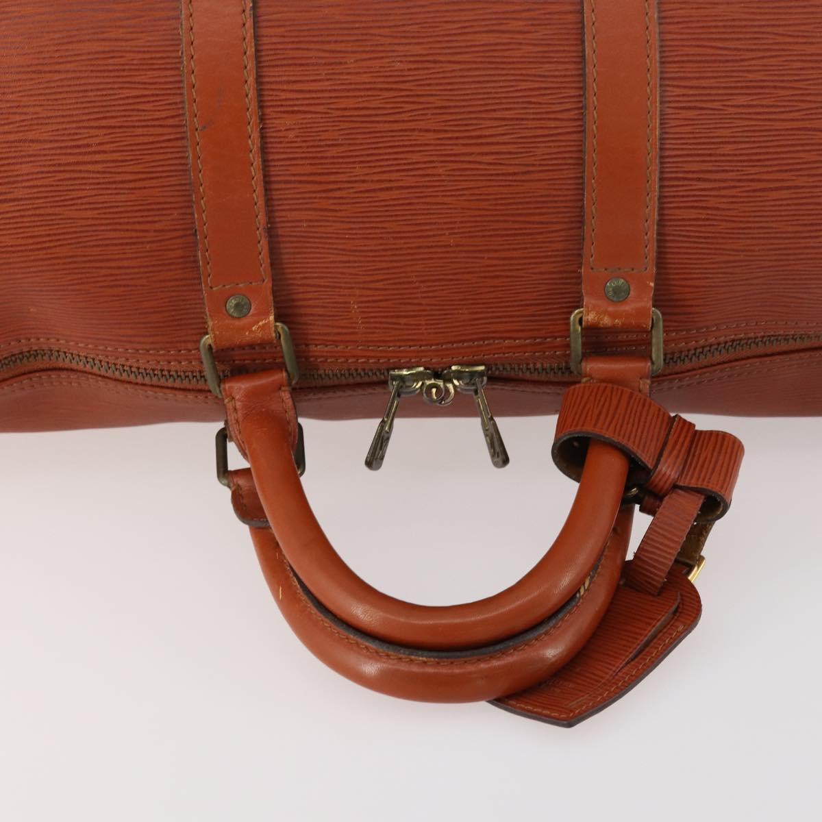 LOUIS VUITTON Epi Keepall 50 Boston Bag Brown M42968 LV Auth 169690