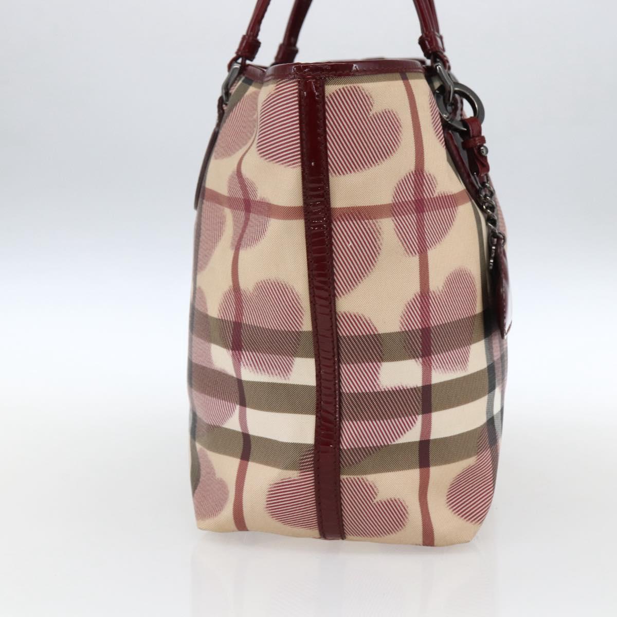 BURBERRY Nova Check Tote Bag PVC Leather Beige Auth 169694