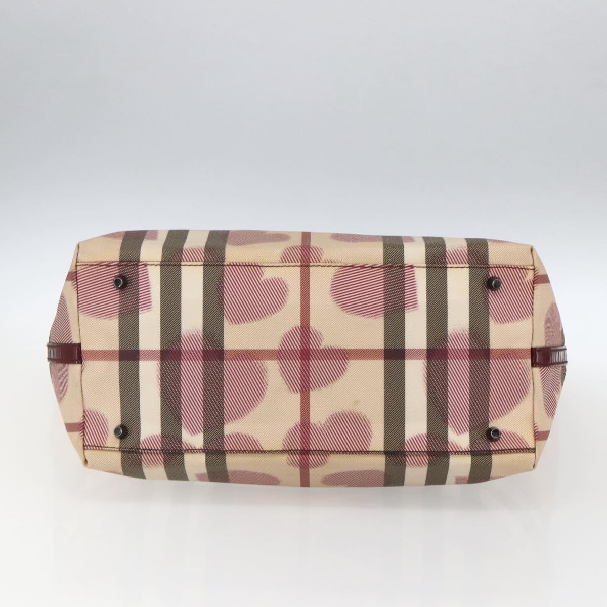 BURBERRY Nova Check Tote Bag PVC Leather Beige Auth 169694