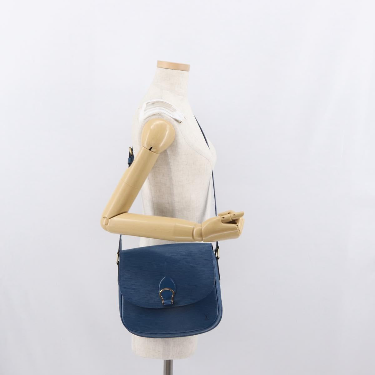 LOUIS VUITTON Epi Saint Cloud GM Shoulder Bag Toledo Blue M52195 LV Auth 169695
