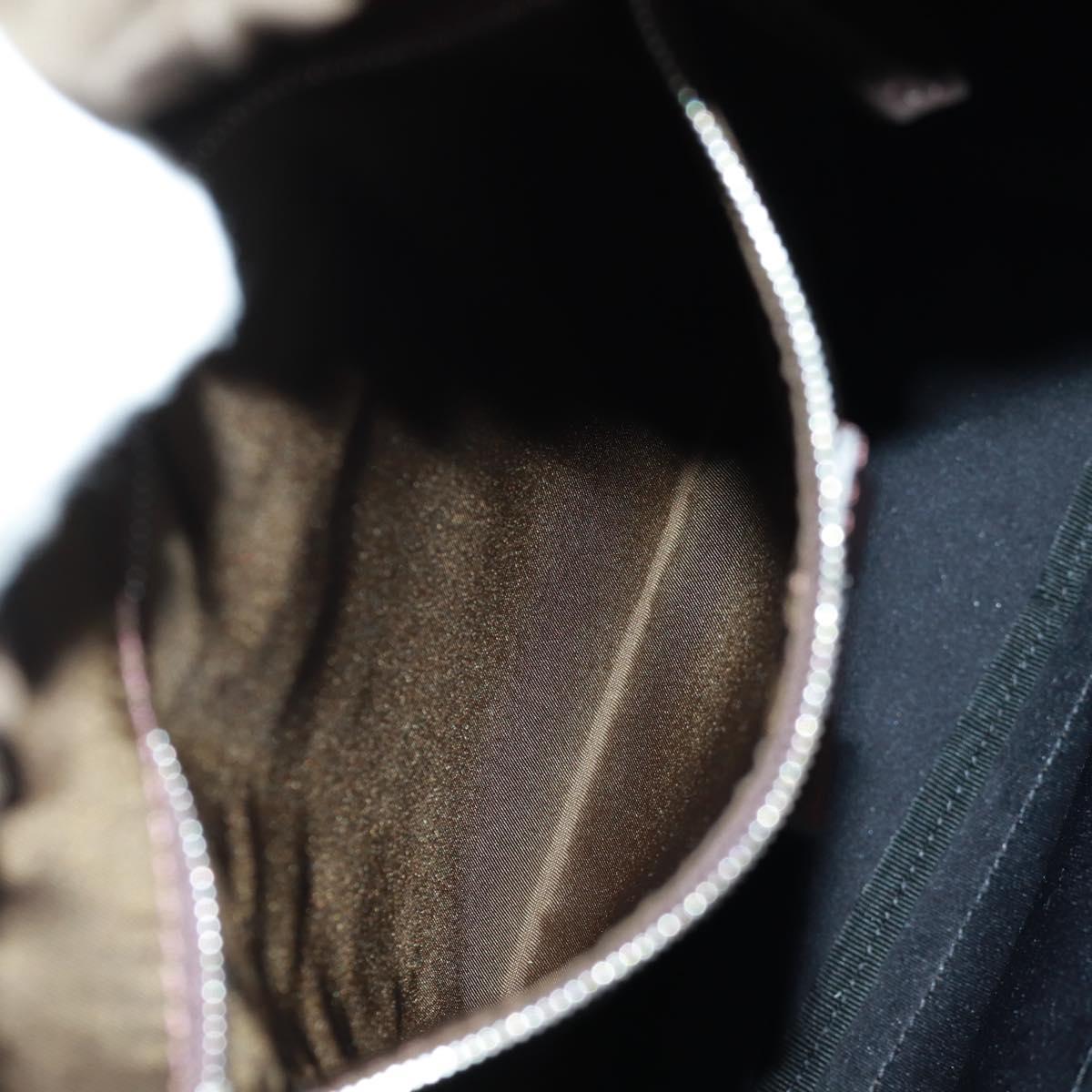 FENDI Zucca Canvas Fendines Body Bag Black Brown Auth 169704M