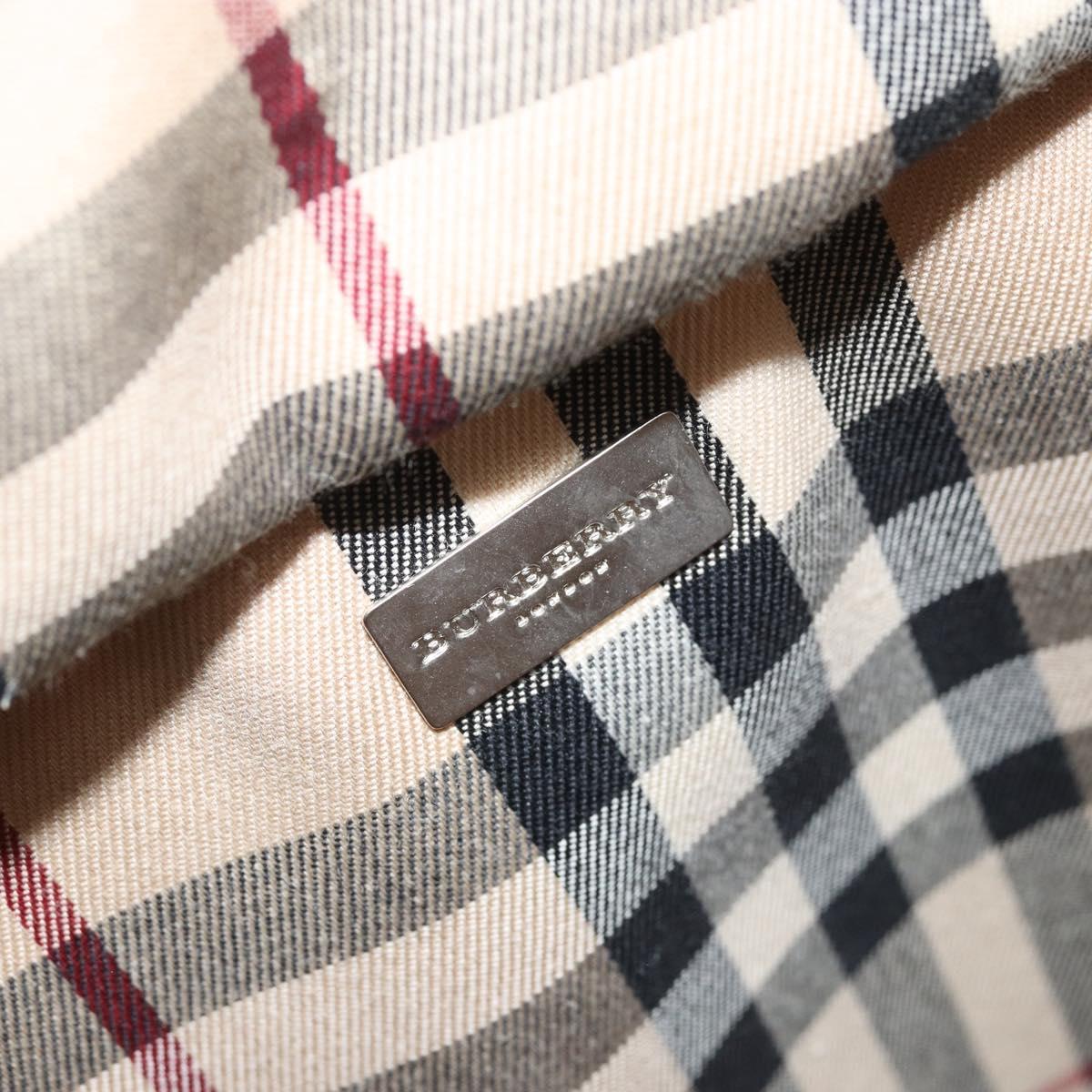 BURBERRY Nova Check Basket Hand Bag Raffia Brown Auth 169719V