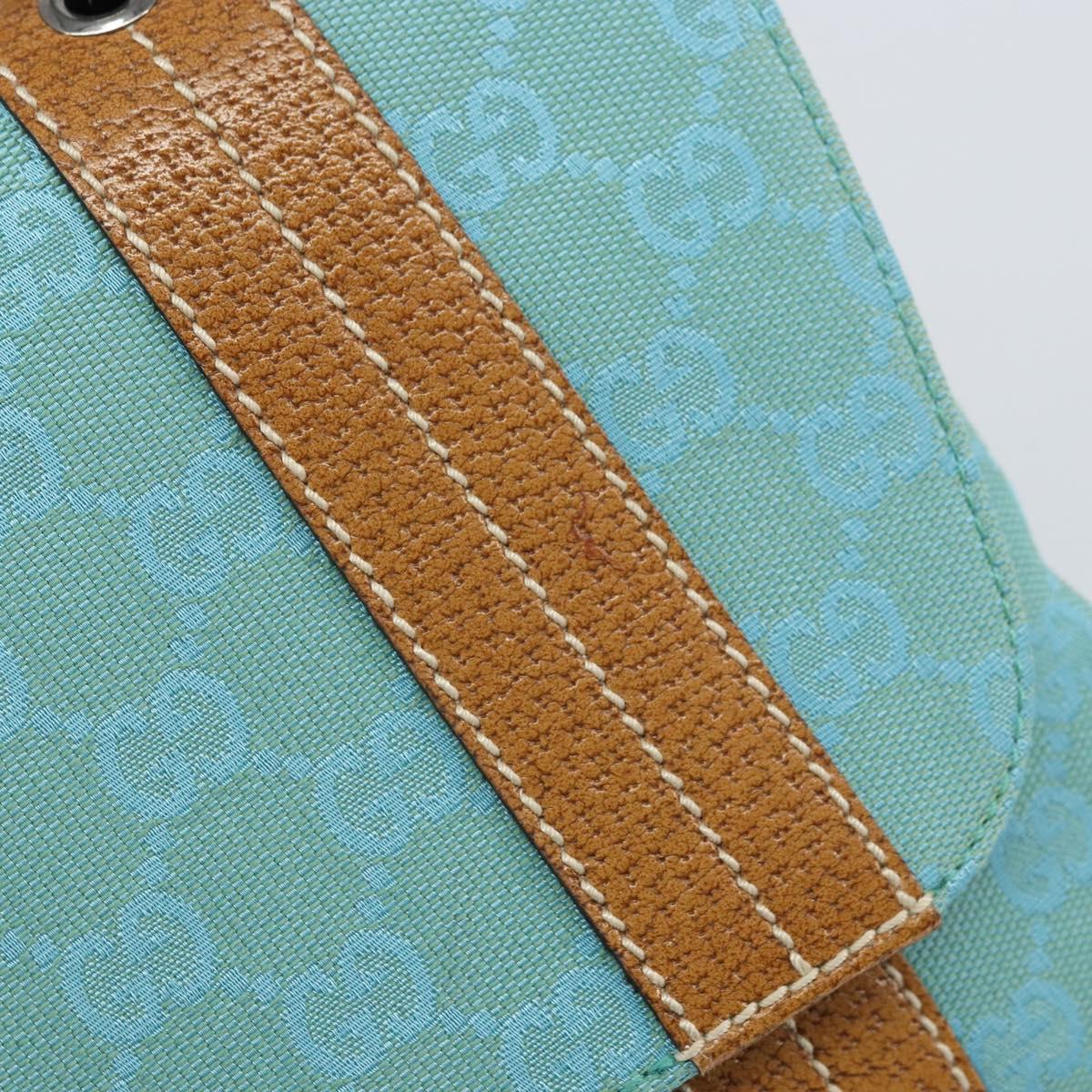 GUCCI GG Canvas Hand Bag Silver Light Blue 113014 Auth 169720SAV