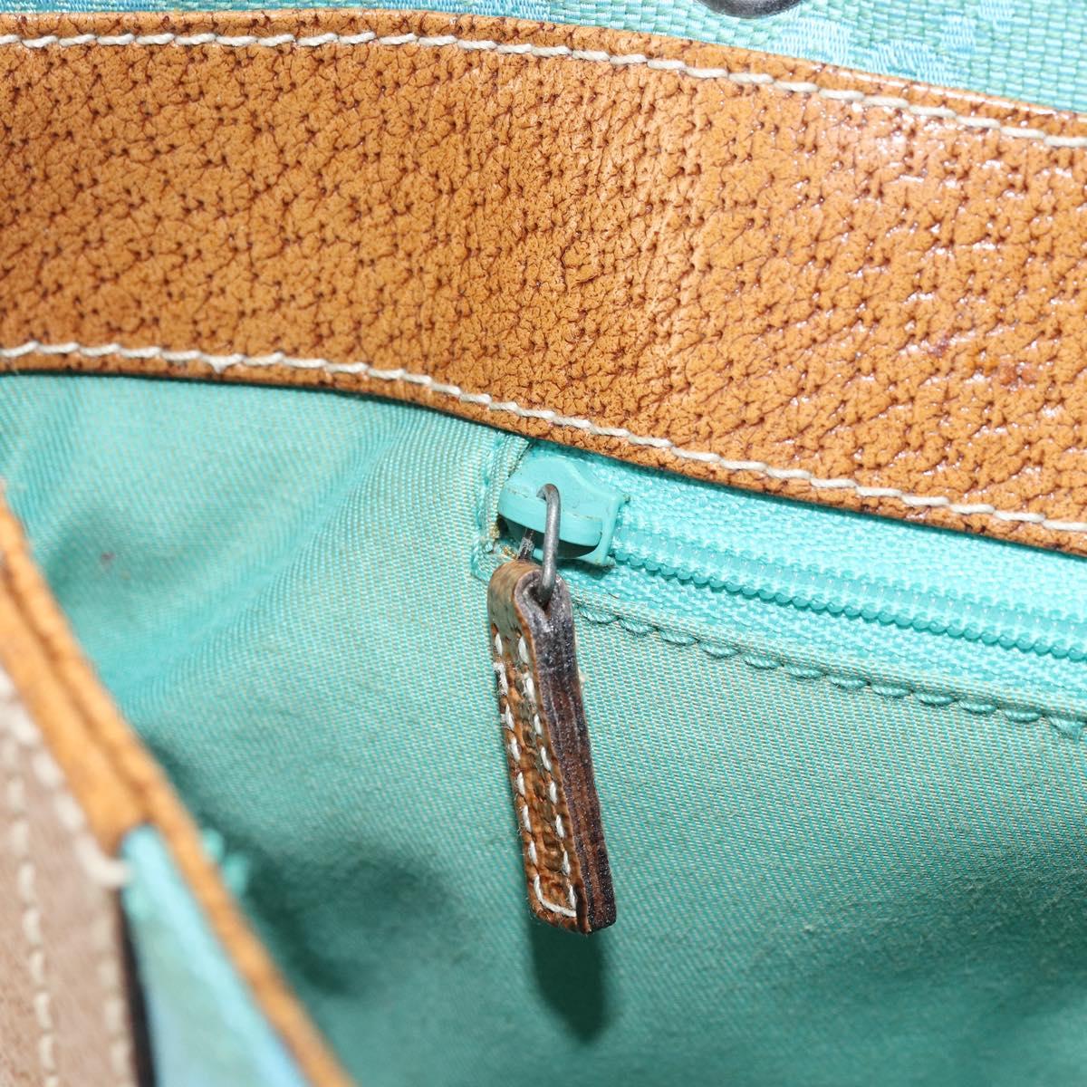 GUCCI GG Canvas Hand Bag Silver Light Blue 113014 Auth 169720SAV