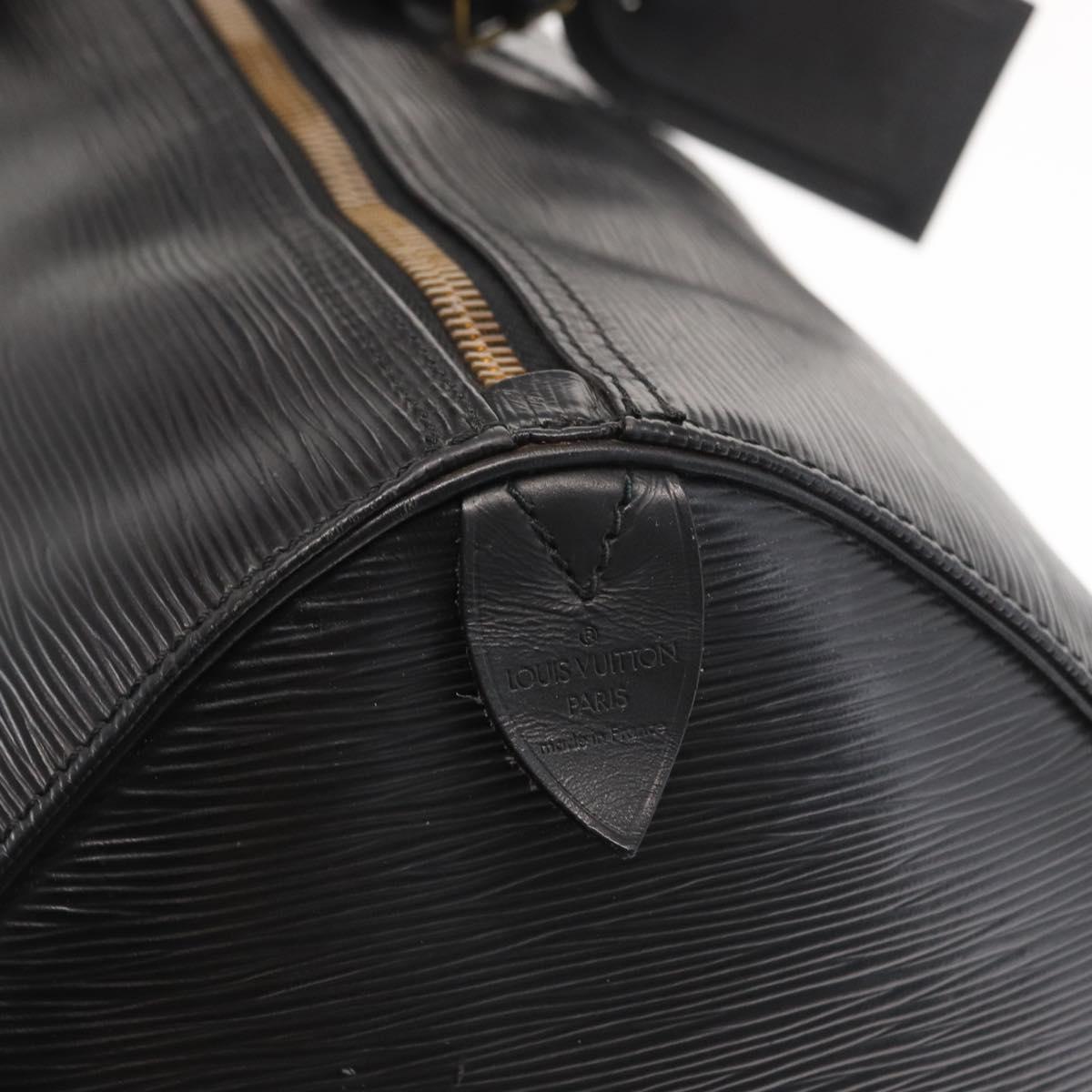 LOUIS VUITTON Epi Keepall 55 Boston Bag Noir Black M42952 LV Auth 169722V