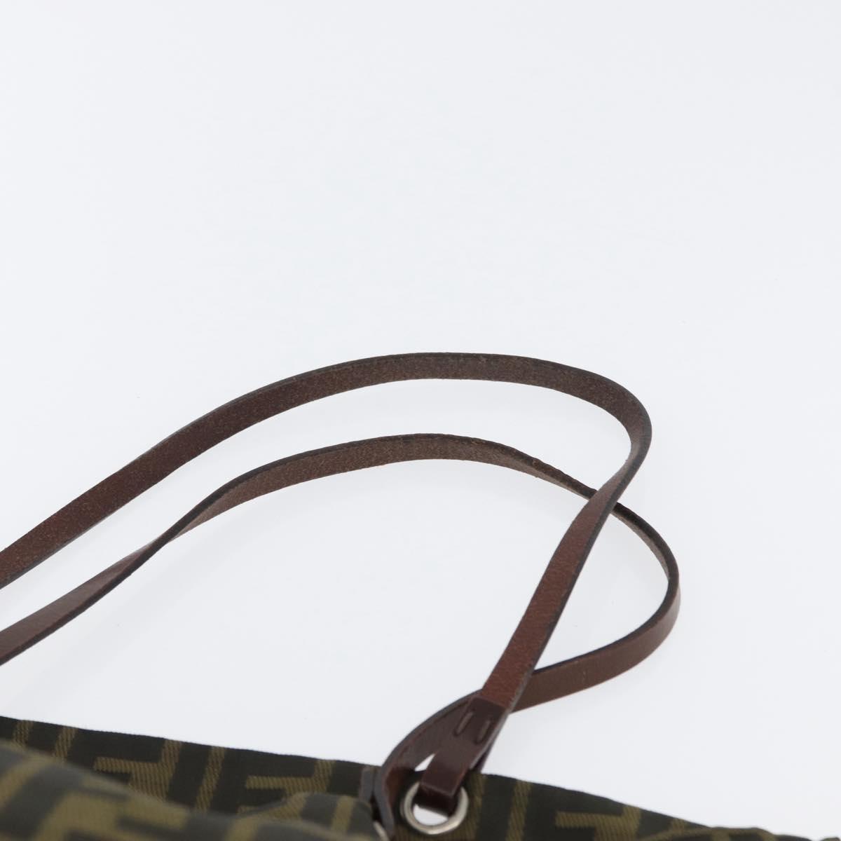 FENDI Zucca Canvas Tote Bag Black Brown Auth 169725