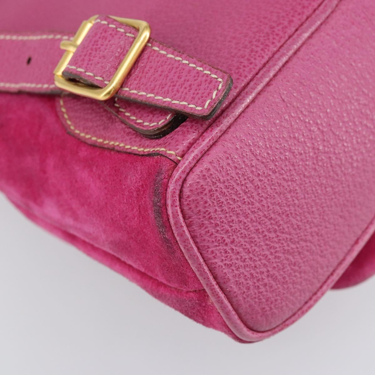 GUCCI Bamboo Backpack Suede Leather Black Gold 003 2058 0039 Auth 169733V