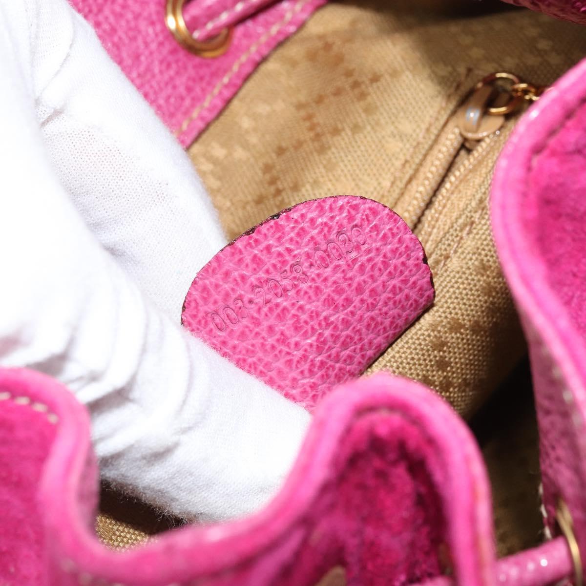 GUCCI Bamboo Backpack Suede Leather Black Gold 003 2058 0039 Auth 169733V