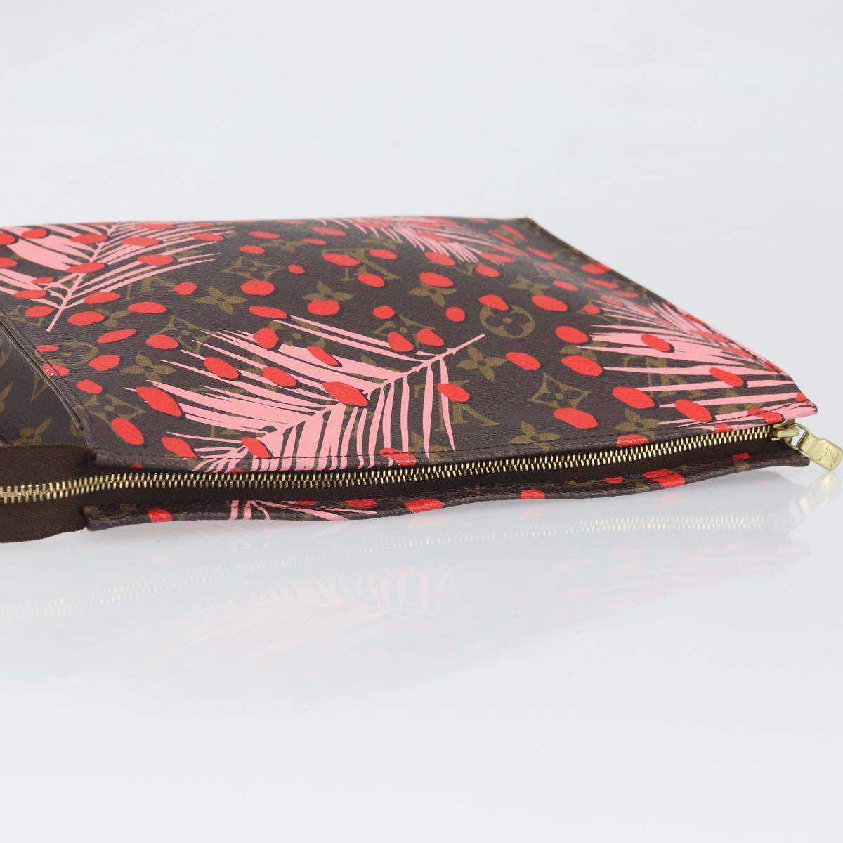 LOUIS VUITTON Monogram jungle Dot Poche Toilette 26 Pouch Red LV Auth 169734M