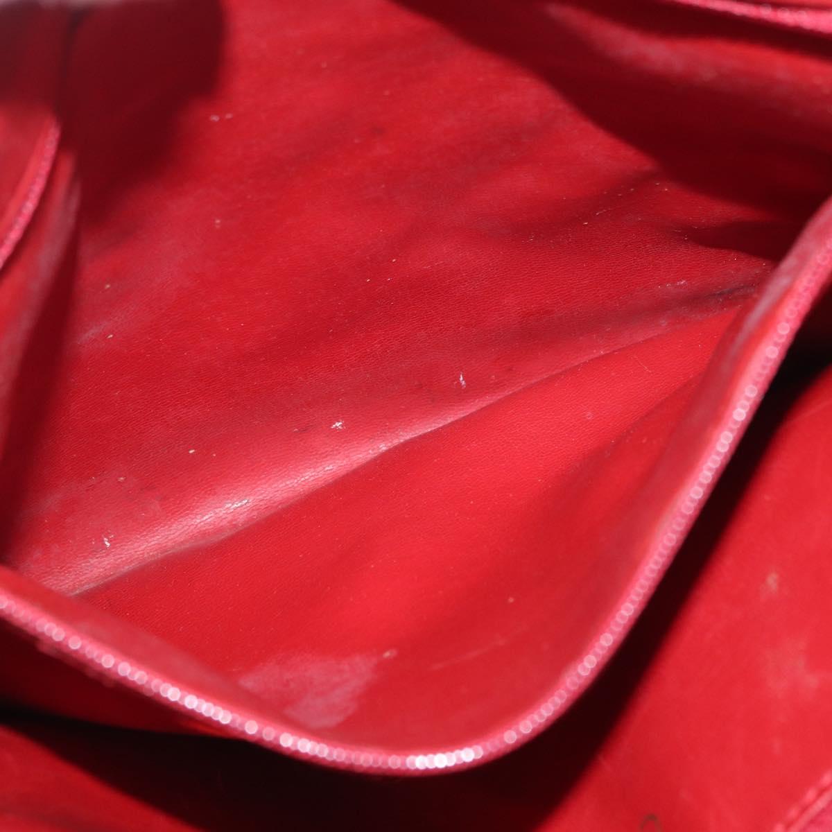 CHANEL Matelasse Chain Shoulder Bag Leather Red Gold CC Auth 169739