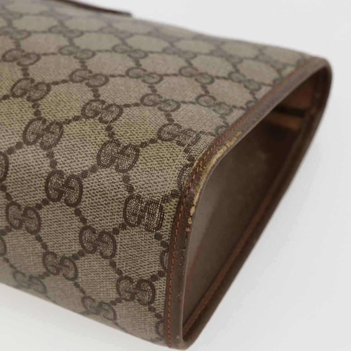 GUCCI GG Supreme Web Sherry Line Clutch Bag PVC Beige 89 01 031 Auth 169742