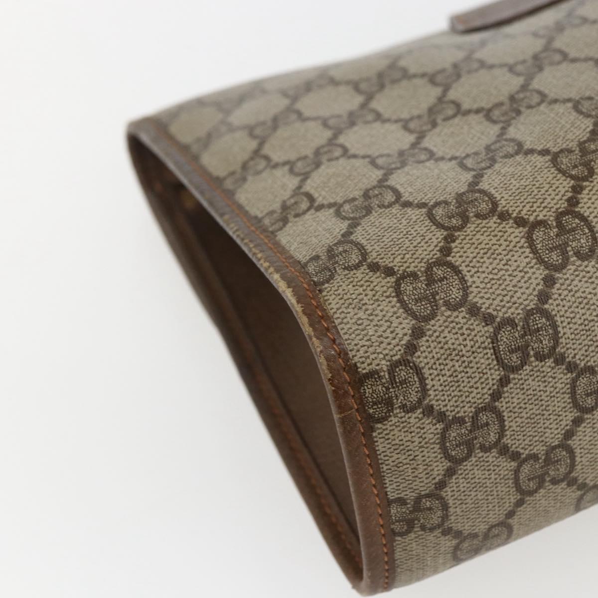 GUCCI GG Supreme Web Sherry Line Clutch Bag PVC Beige 89 01 031 Auth 169742