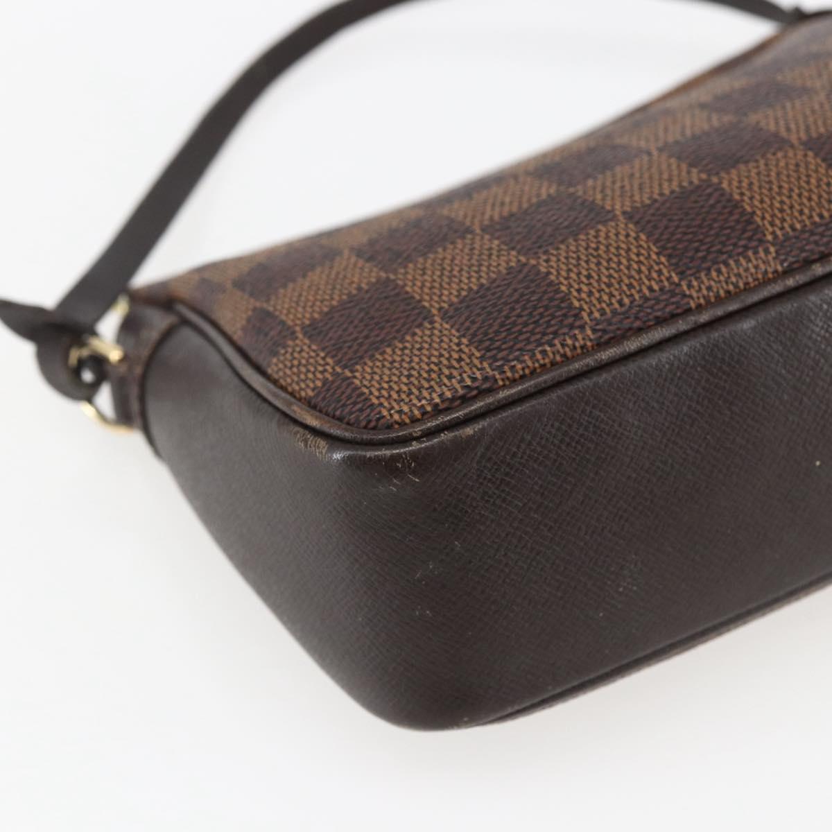LOUIS VUITTON Damier Ebene Trousse makeup Pouch N51982 LV Auth 169744