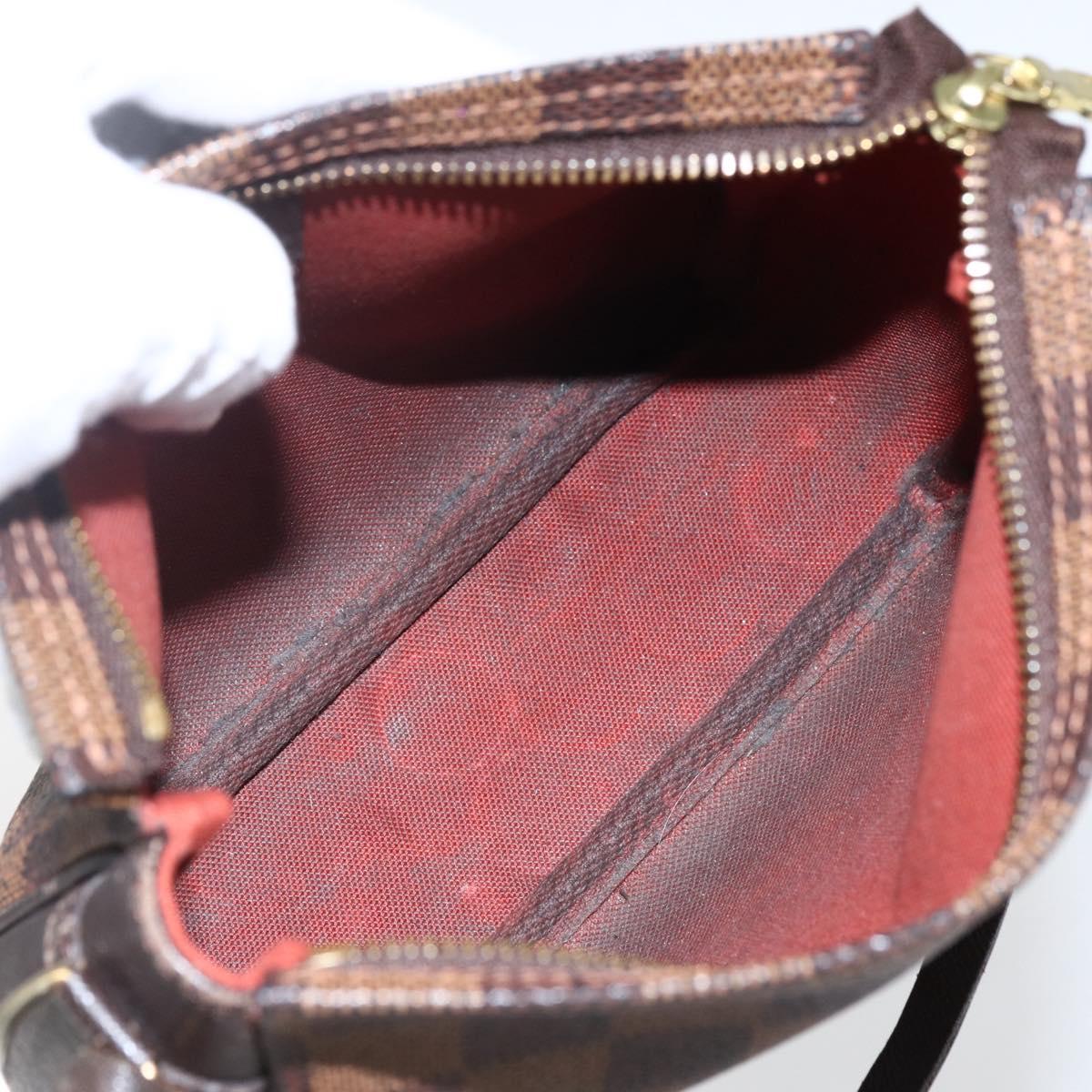 LOUIS VUITTON Damier Ebene Trousse makeup Pouch N51982 LV Auth 169744