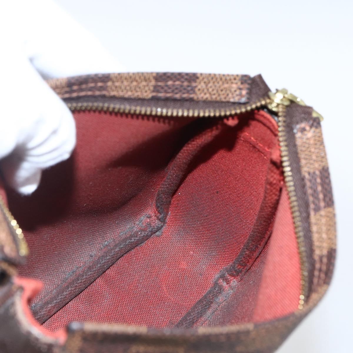 LOUIS VUITTON Damier Ebene Trousse makeup Pouch N51982 LV Auth 169744