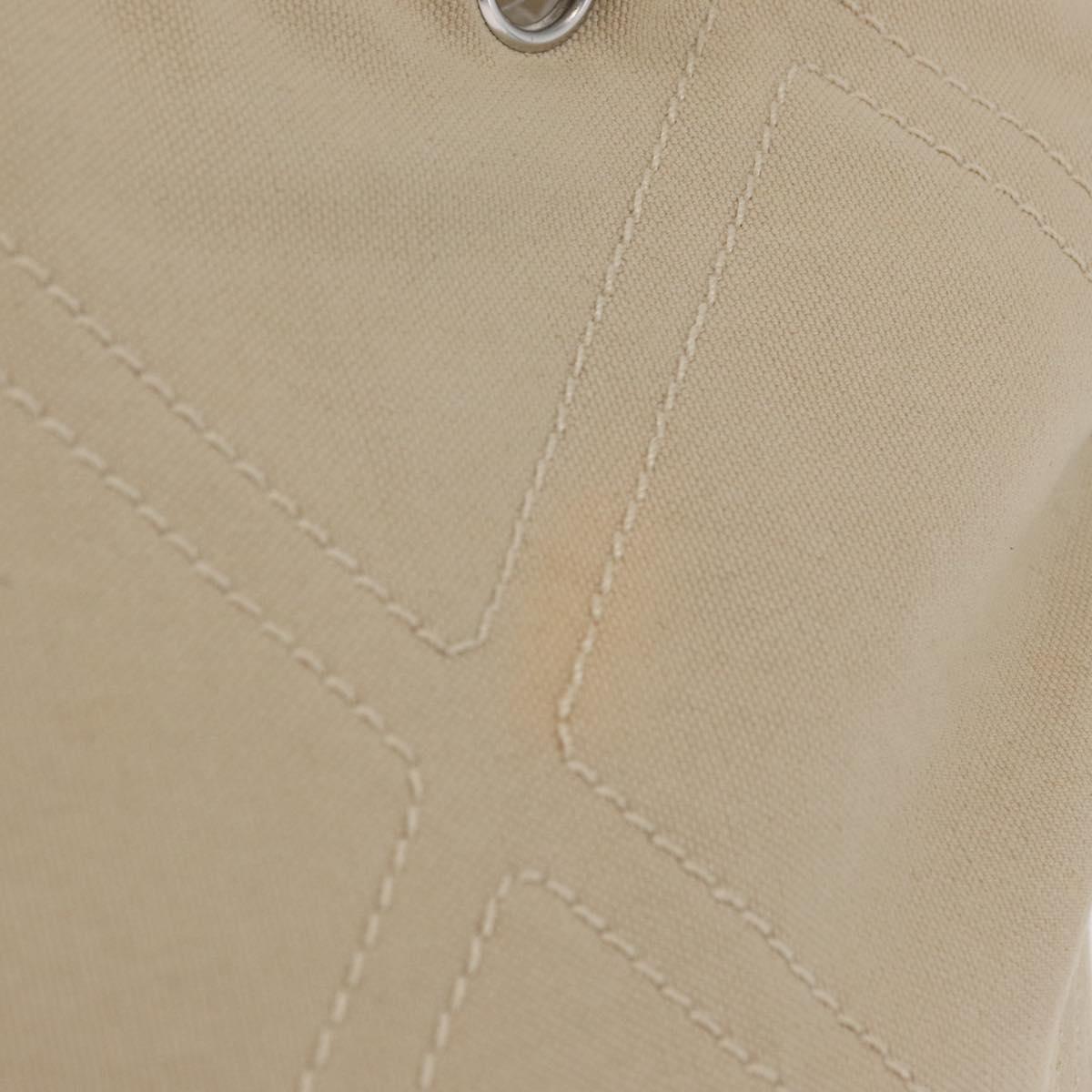 CHANEL Tote Bag No5 Canvas Beige Silver CC Auth 169753
