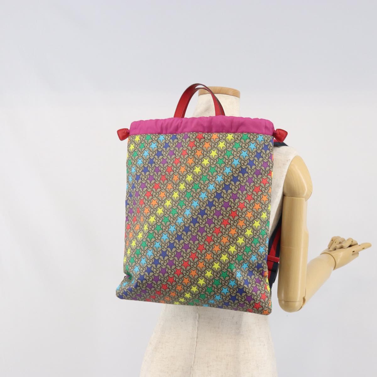 GUCCI Children's Sherry Line GG Supreme Backpack PVC Red 550775 Auth 169760V