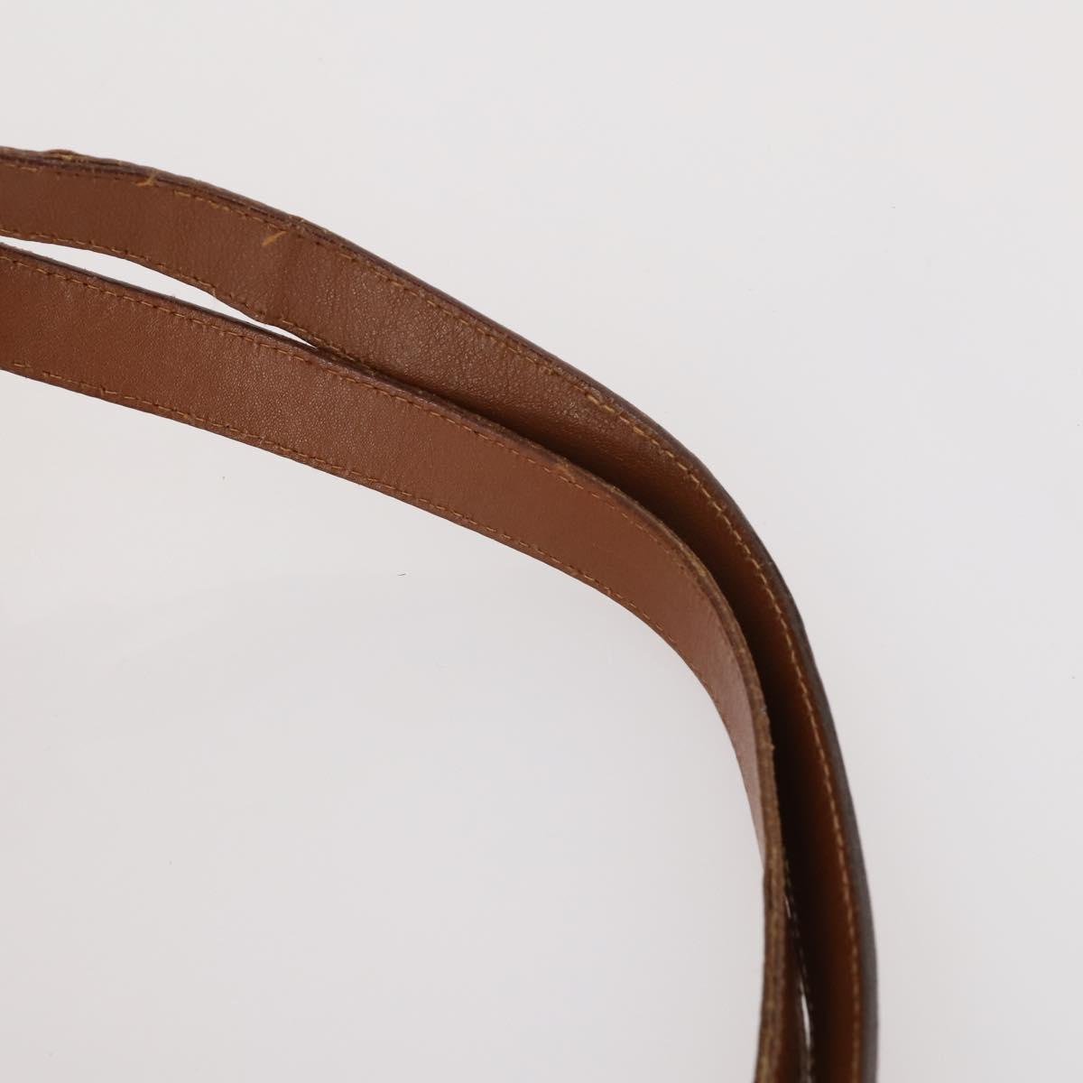 GUCCI Bamboo Backpack Leather Brown Gold Auth 169775