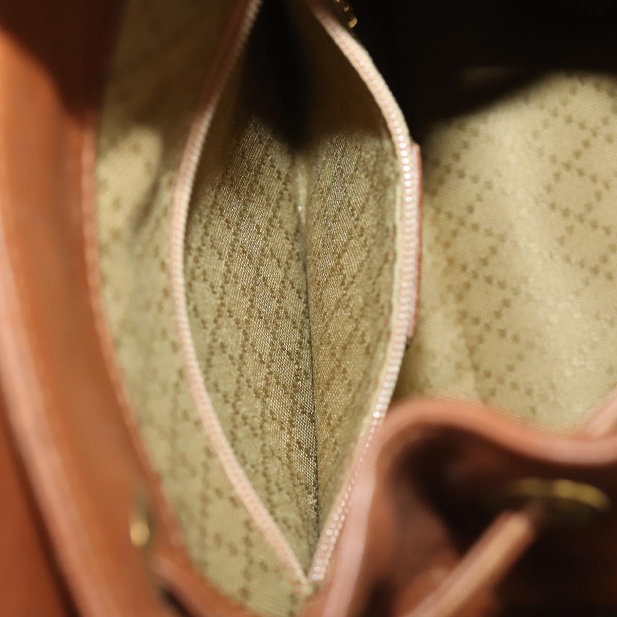 GUCCI Bamboo Backpack Leather Brown Gold Auth 169775
