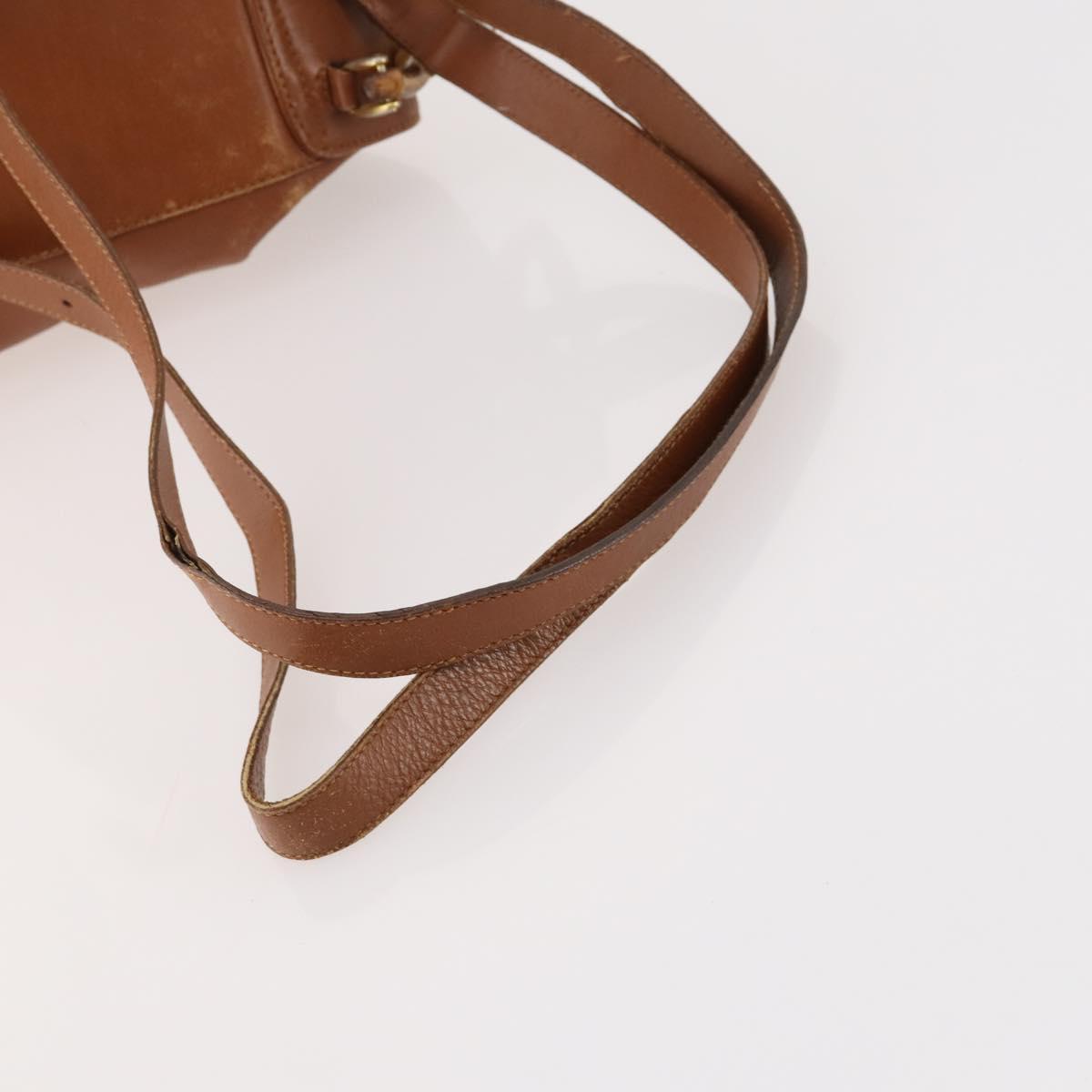 GUCCI Bamboo Backpack Leather Brown Gold Auth 169775