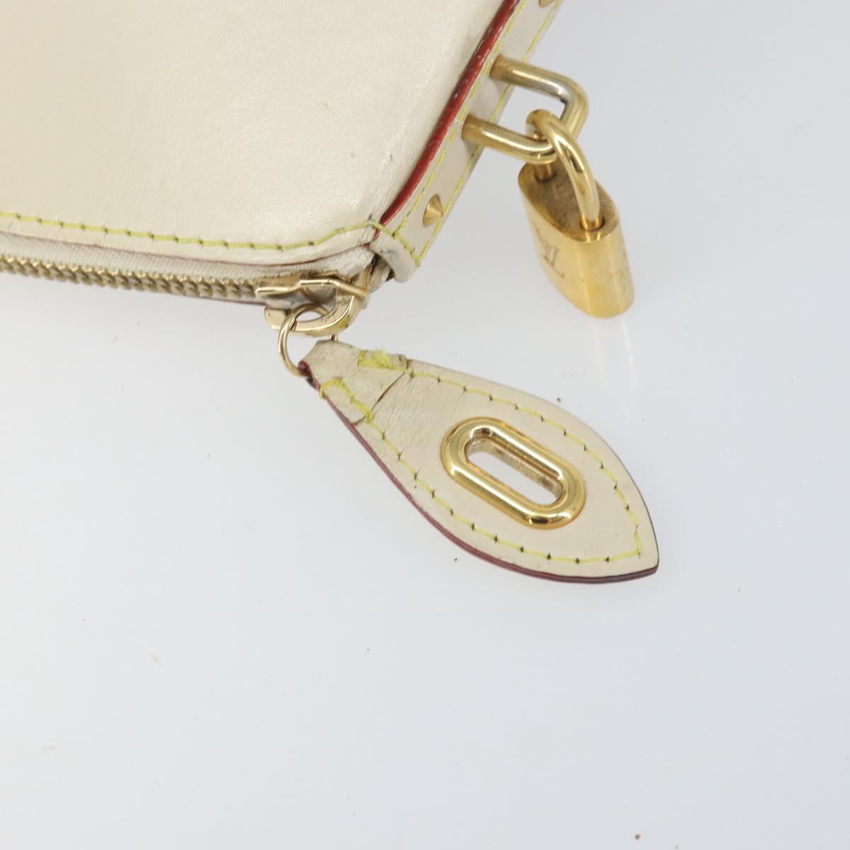 LOUIS VUITTON Suhari Lockit MM Hand Bag Leather White M91874 LV Auth 169782