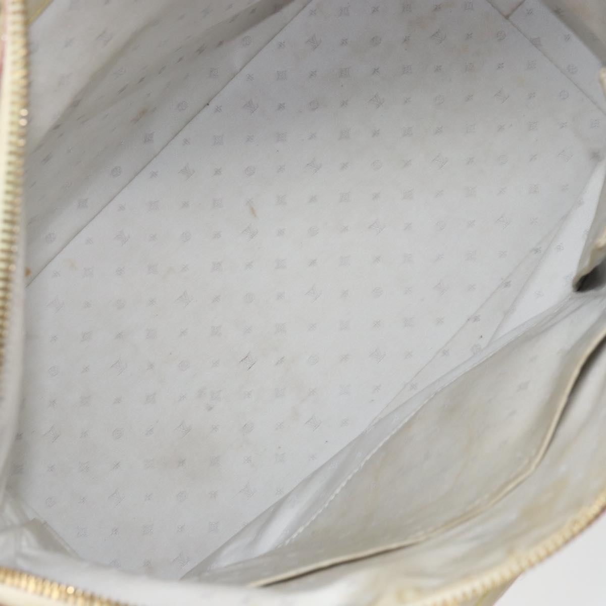 LOUIS VUITTON Suhari Lockit MM Hand Bag Leather White M91874 LV Auth 169782