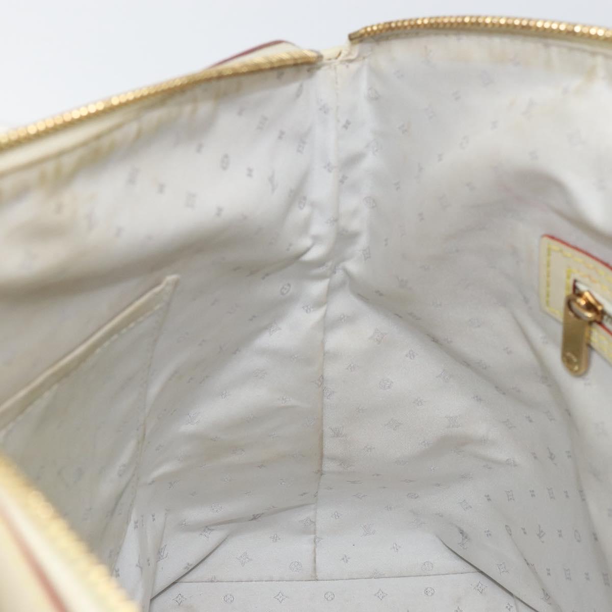 LOUIS VUITTON Suhari Lockit MM Hand Bag Leather White M91874 LV Auth 169782