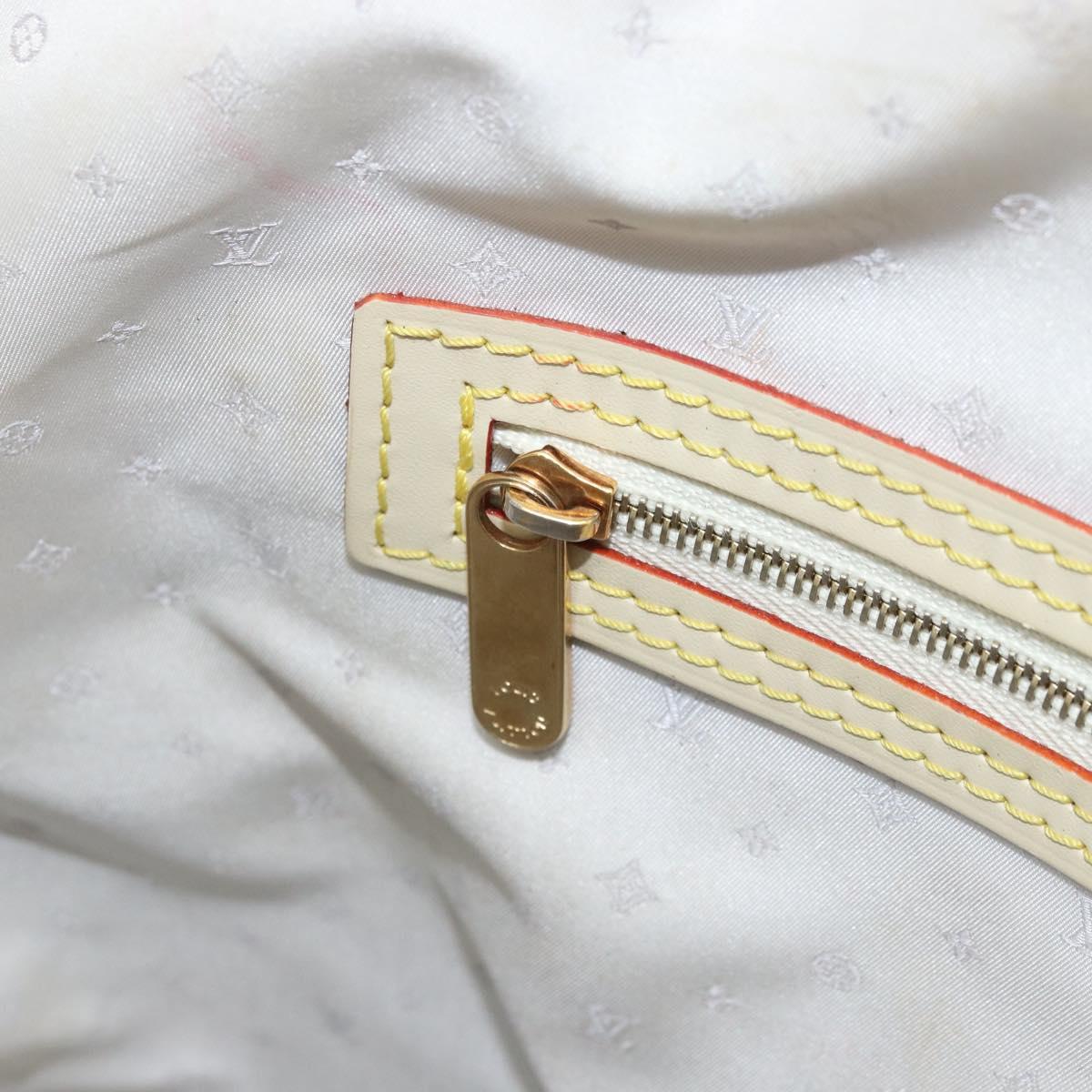 LOUIS VUITTON Suhari Lockit MM Hand Bag Leather White M91874 LV Auth 169782