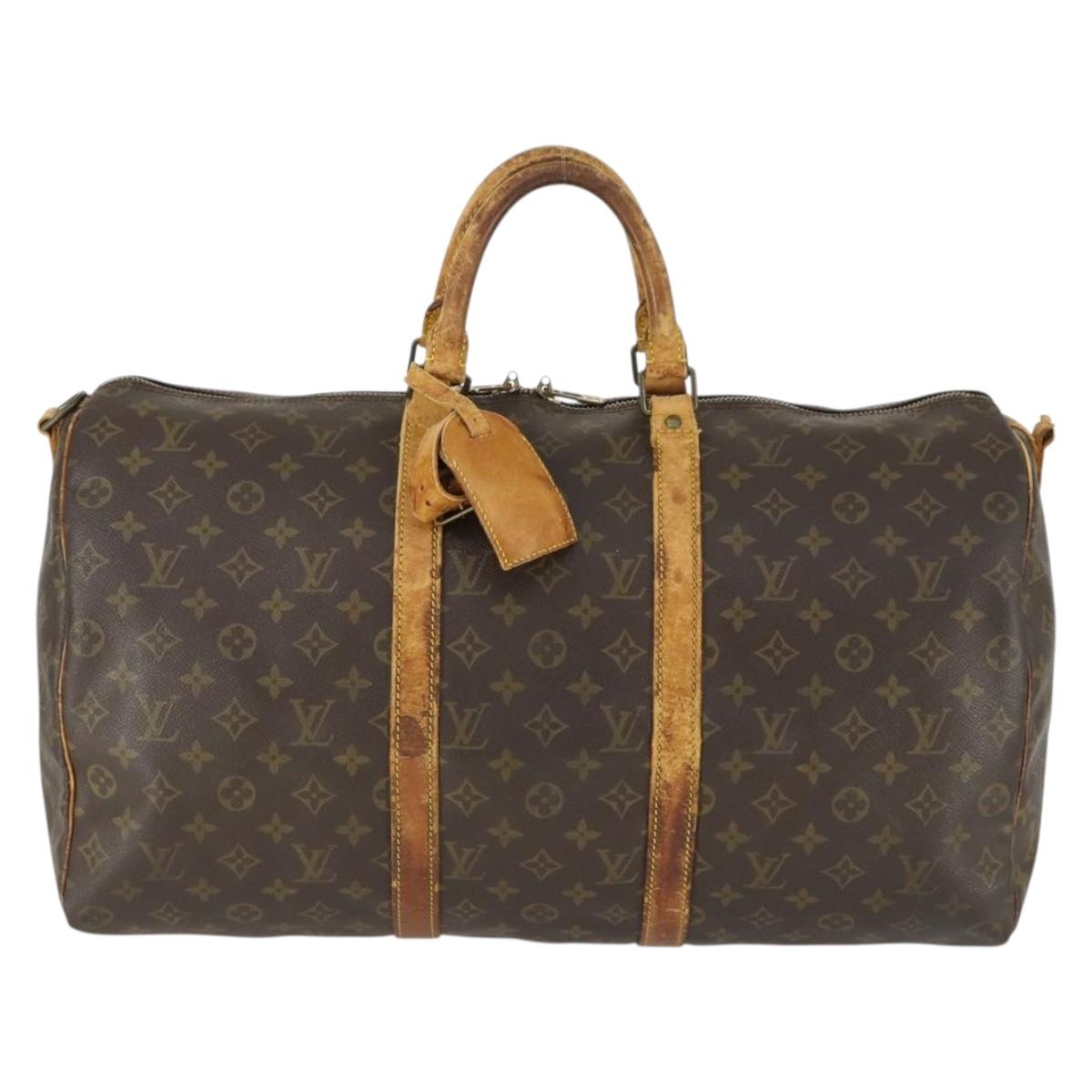 LOUIS VUITTON Monogram Keepall Bandouliere 50 Boston Bag M41416 LV Auth 169785