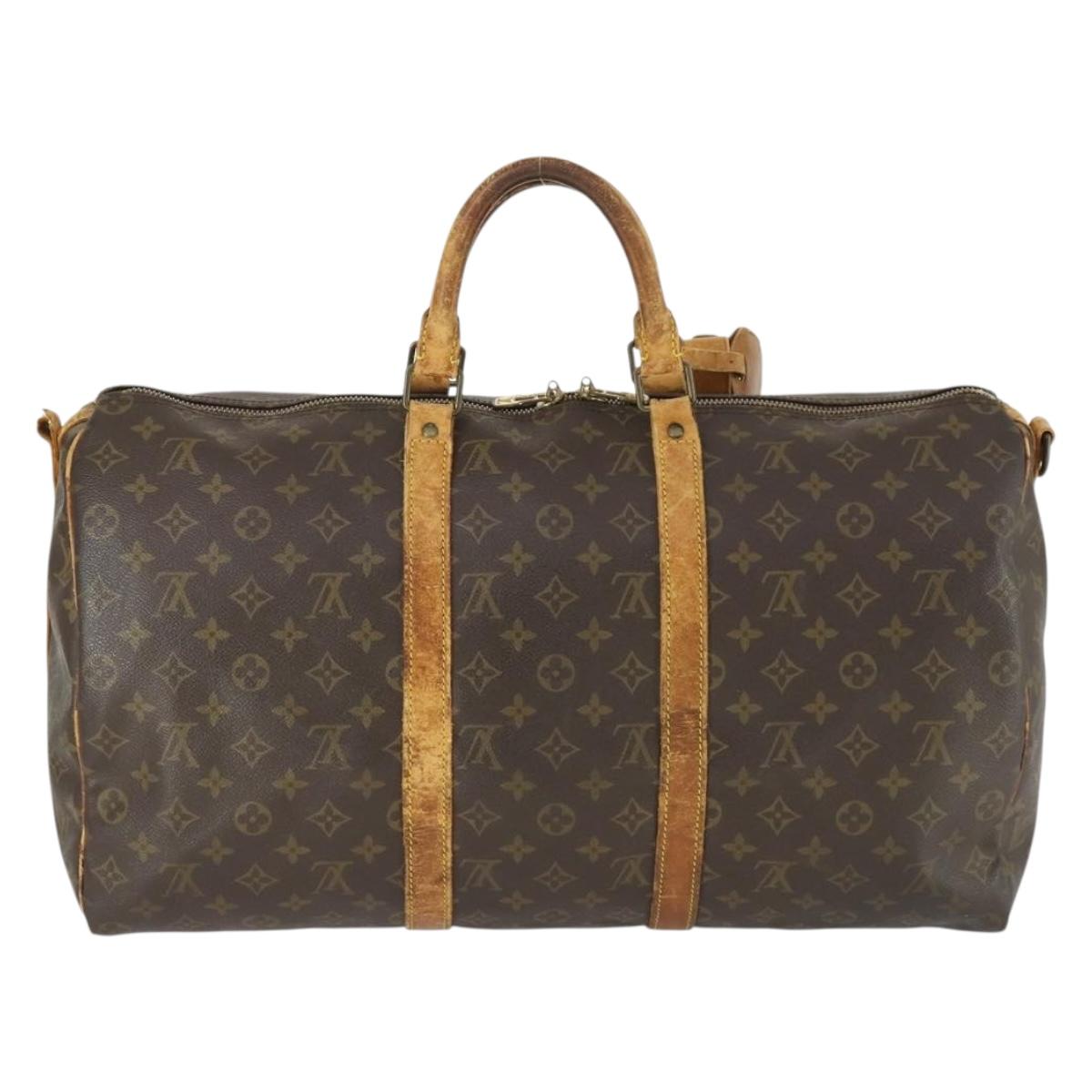 LOUIS VUITTON Monogram Keepall Bandouliere 50 Boston Bag M41416 LV Auth 169785