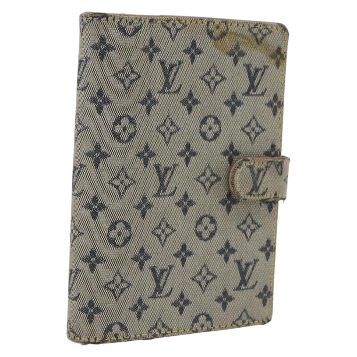 LOUIS VUITTON Monogram Mini Agenda PM Day Planner Cover Blue R20910 Auth 169793