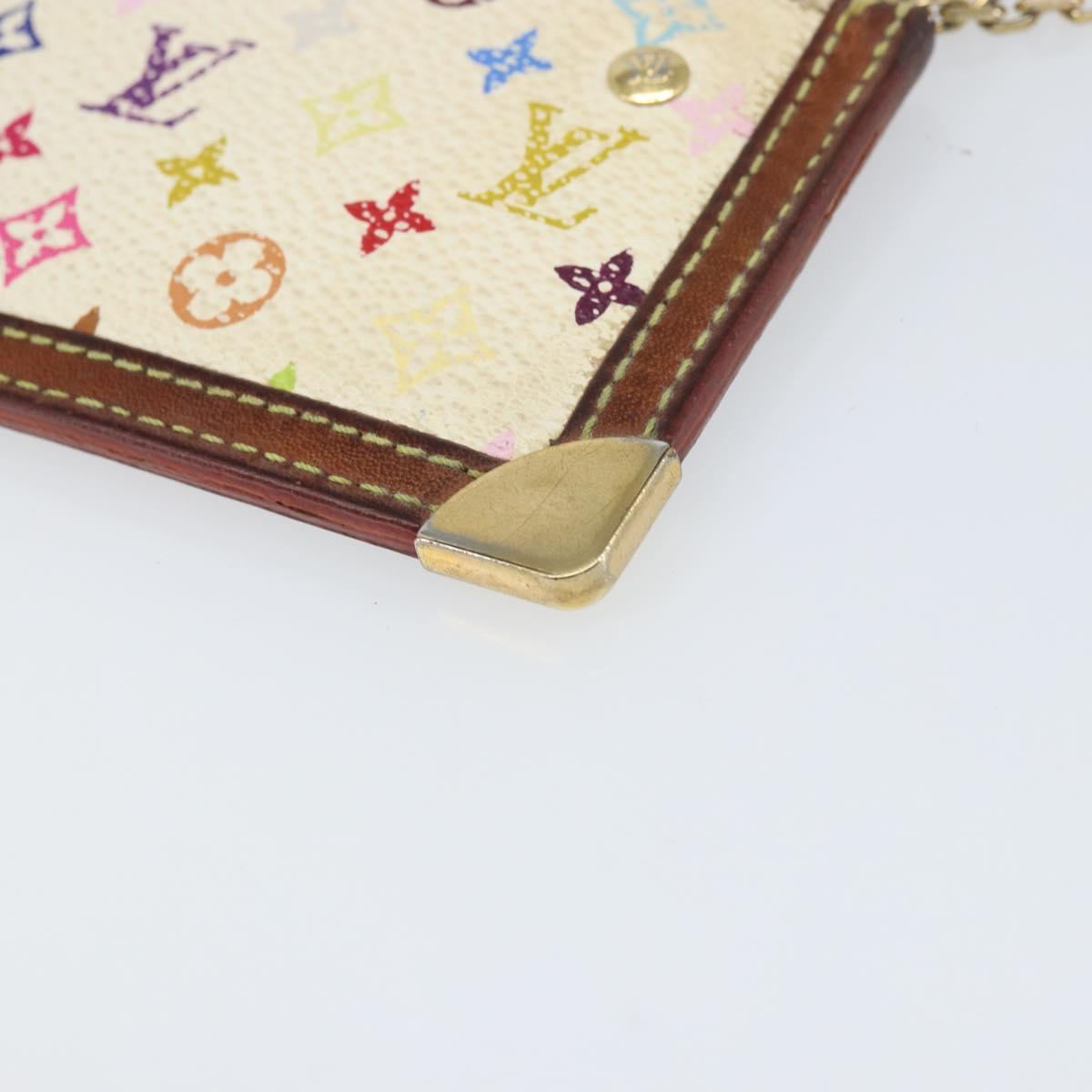 LOUIS VUITTON Monogram Multicolor Pochette Cles Purse White M92655 Auth 169794