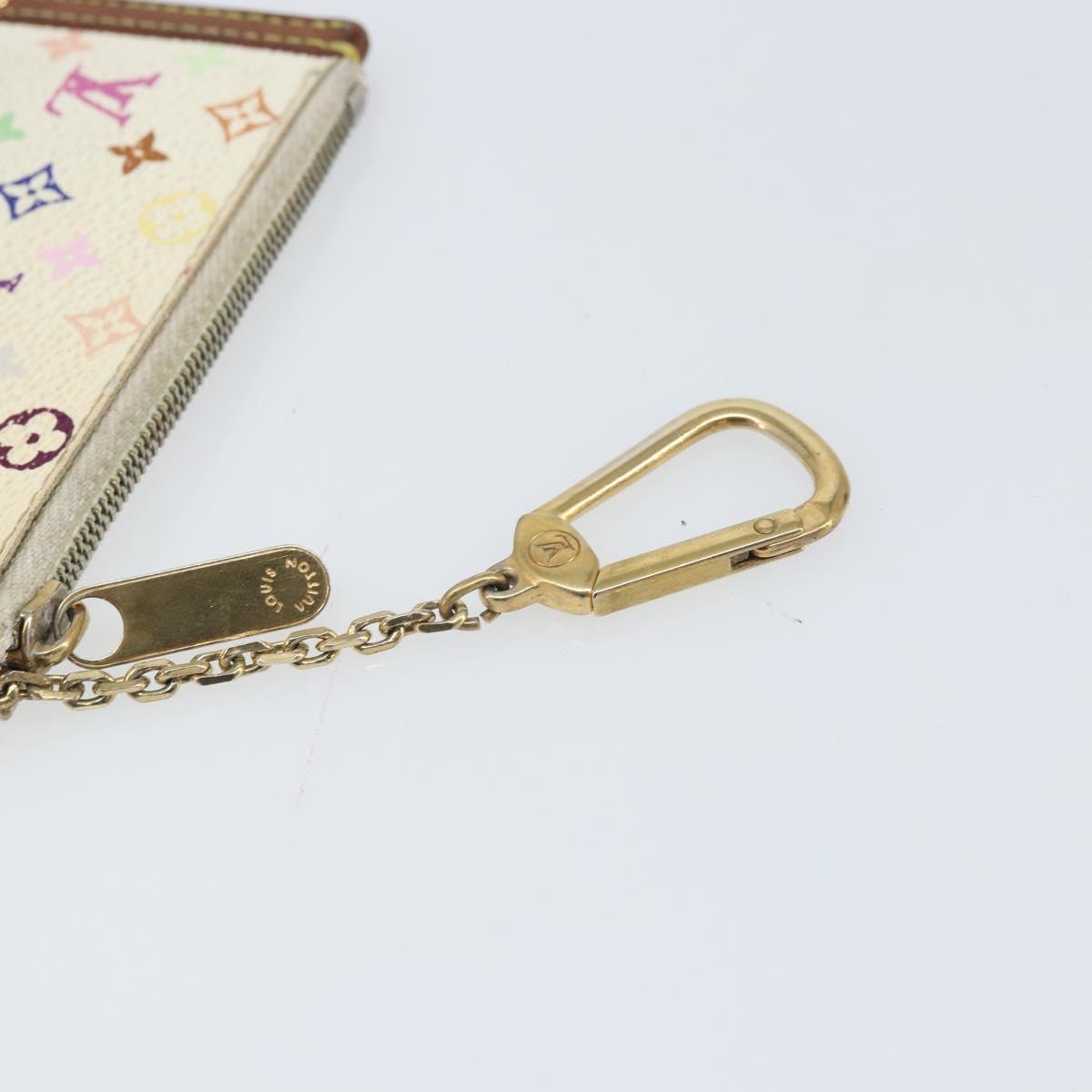 LOUIS VUITTON Monogram Multicolor Pochette Cles Purse White M92655 Auth 169794