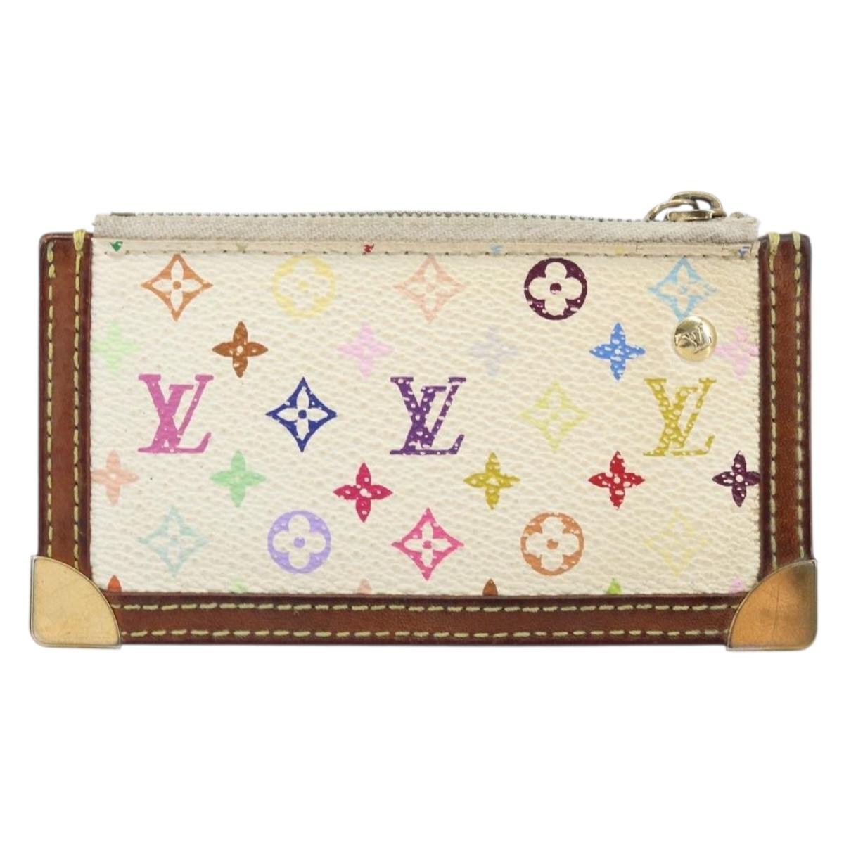 LOUIS VUITTON Monogram Multicolor Pochette Cles Purse White M92655 Auth 169794