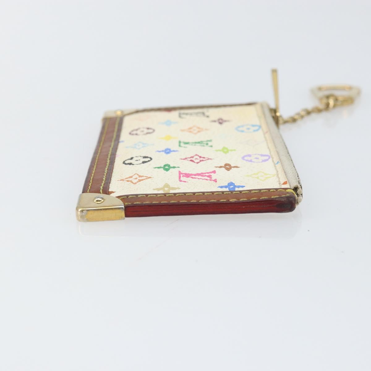 LOUIS VUITTON Monogram Multicolor Pochette Cles Purse White M92655 Auth 169794