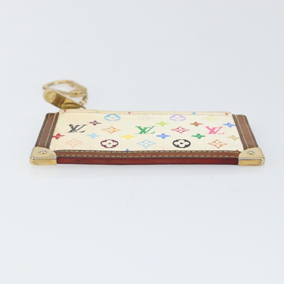 LOUIS VUITTON Monogram Multicolor Pochette Cles Purse White M92655 Auth 169794