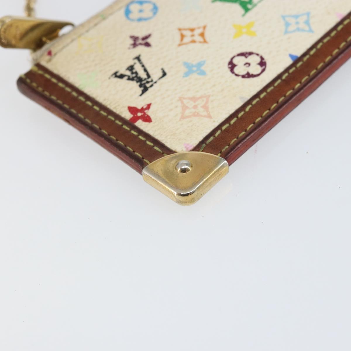 LOUIS VUITTON Monogram Multicolor Pochette Cles Purse White M92655 Auth 169794