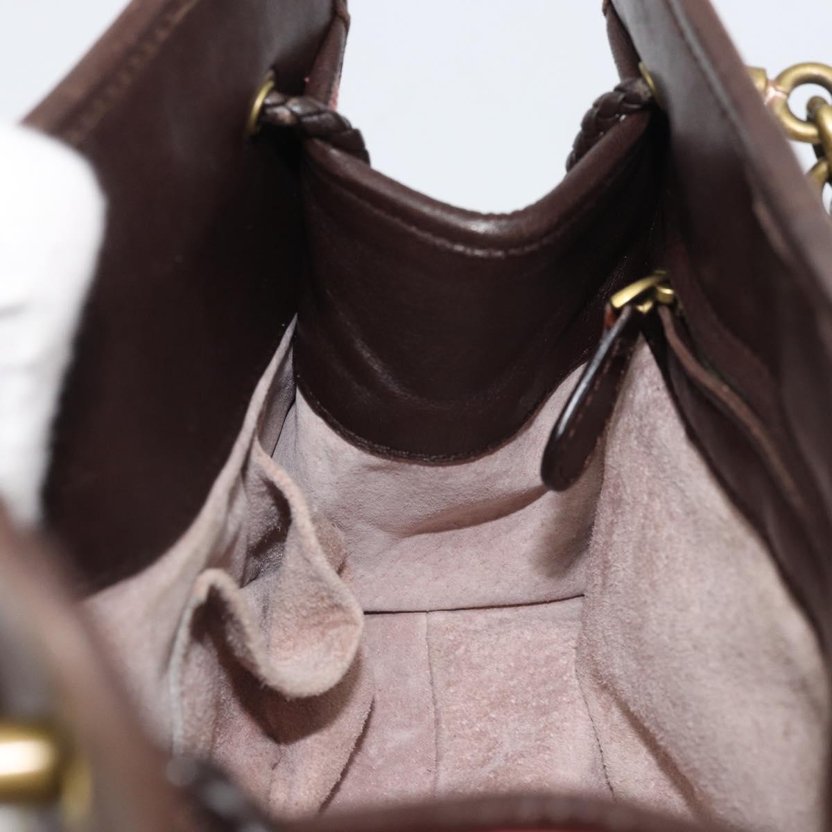 BOTTEGA VENETA Chain Hand Bag Canvas outlet Pink Gold 169980 Auth 169795V