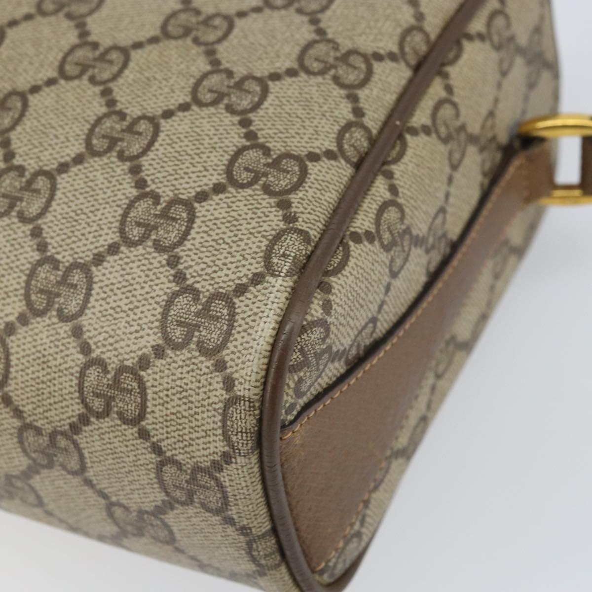 GUCCI GG Supreme Web Sherry Line Bag PVC Beige Gold 89 02 017 Auth 169801