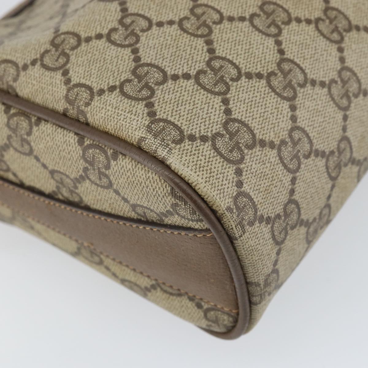 GUCCI GG Supreme Web Sherry Line Bag PVC Beige Gold 89 02 017 Auth 169801