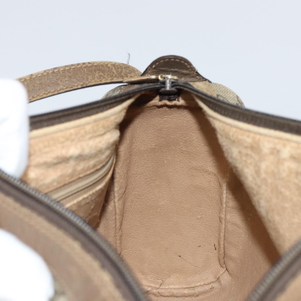 GUCCI GG Supreme Web Sherry Line Bag PVC Beige Gold 89 02 017 Auth 169801