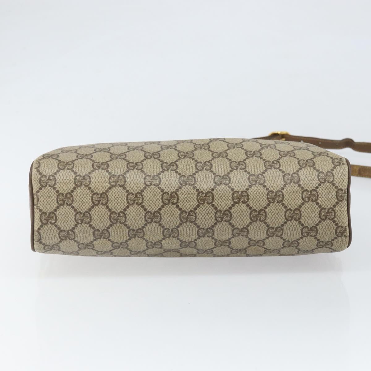 GUCCI GG Supreme Web Sherry Line Bag PVC Beige Gold 89 02 017 Auth 169801