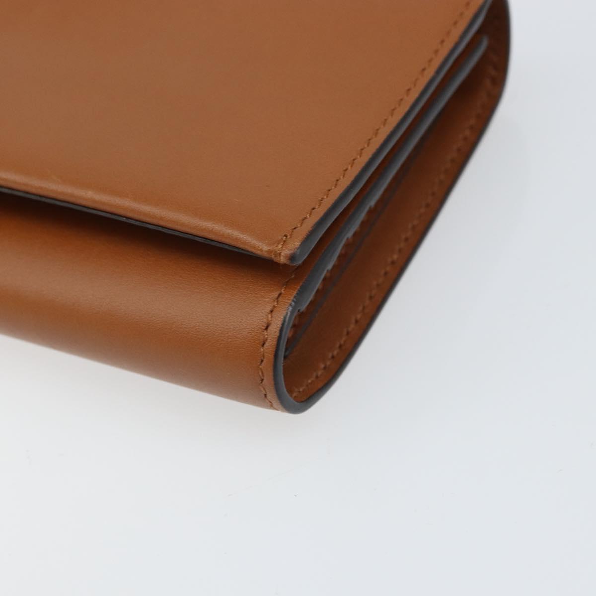 Salvatore Ferragamo Gancini Shoulder Wallet Bag Leather Brown Gold Auth 169804V