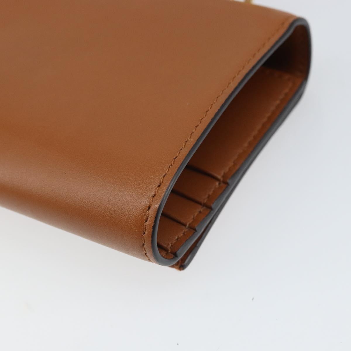 Salvatore Ferragamo Gancini Shoulder Wallet Bag Leather Brown Gold Auth 169804V